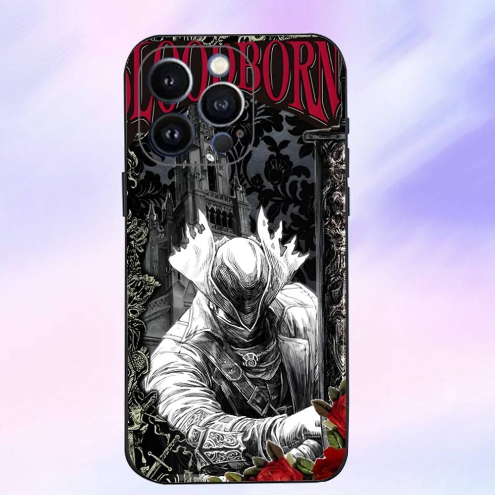 

Game B-Bloodborne Dark Souls Phone Case For iPhone 16,15,14,13,12,11 Plus,Pro Max,XS,X,XR,SE,Mini,8,7,Soft Silicone Black Cover iPhone13