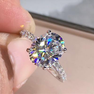 Trendy Grote Ovalen Verlovingsfeest Bruiloft Ring Driedimensionale Witte Zirconia Kristallen Ringen voor Vrouwen Zirconia Accessoires