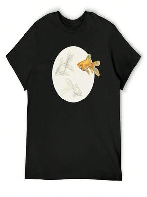 Goldfish Sketches T-Shirt Oversized Quick Drying Shirts Graphic Shirts Unisex T Shirt