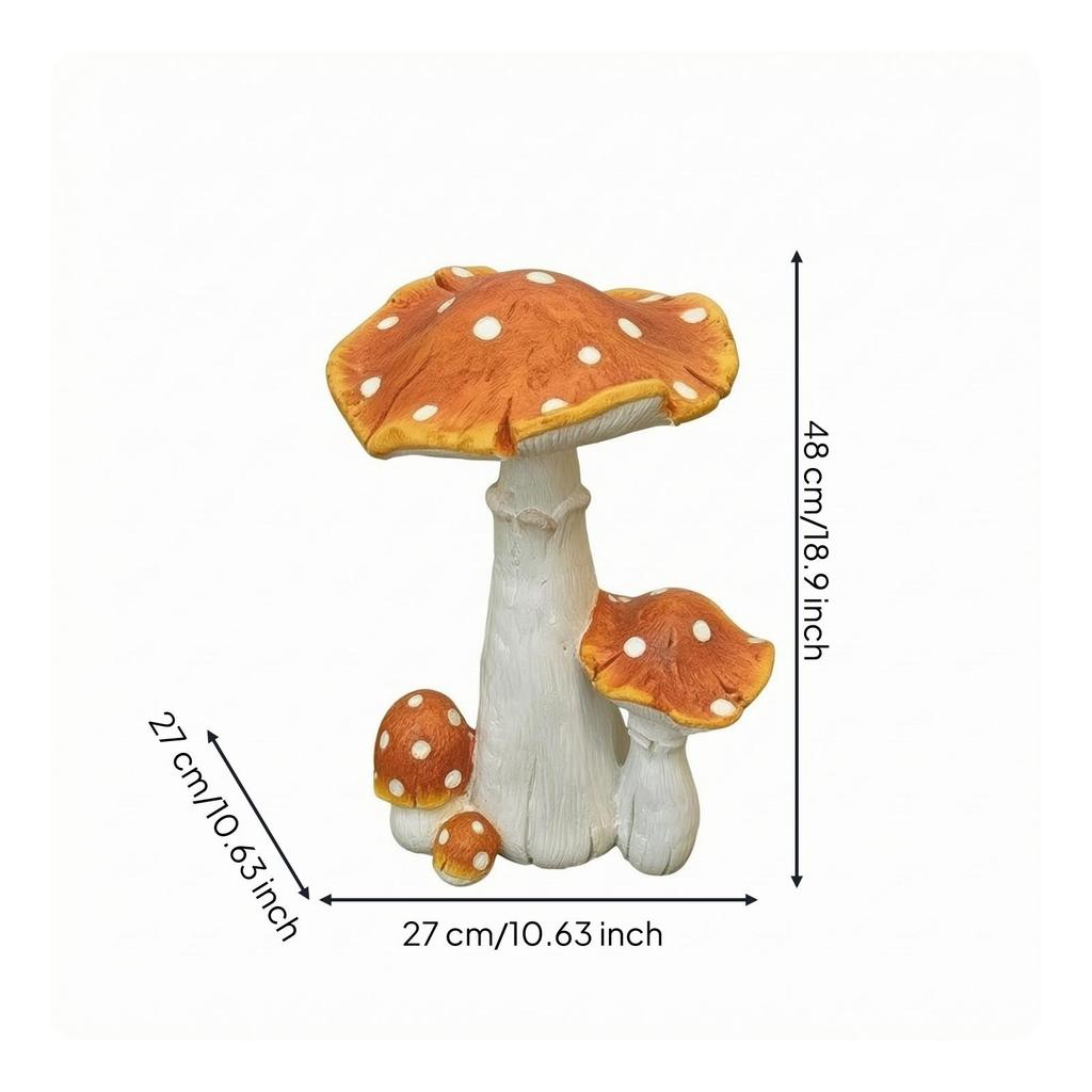 Garden Toadstool Yard Sculpture Outdoor for Lawn, Courtyard