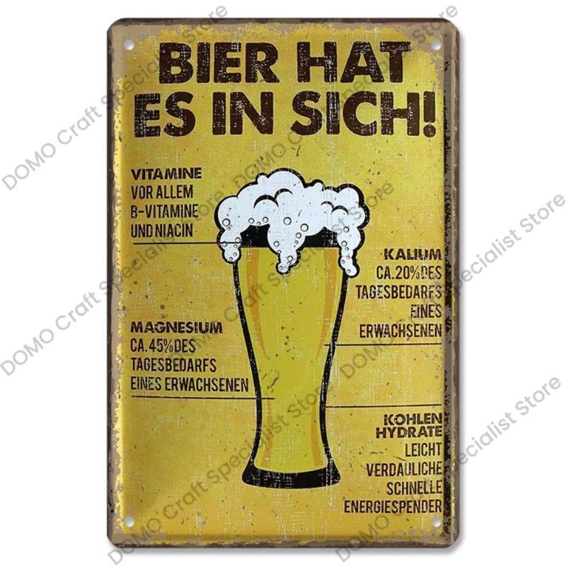 Vintage Beer Metal Sign, New Year Pub Decor Plaque