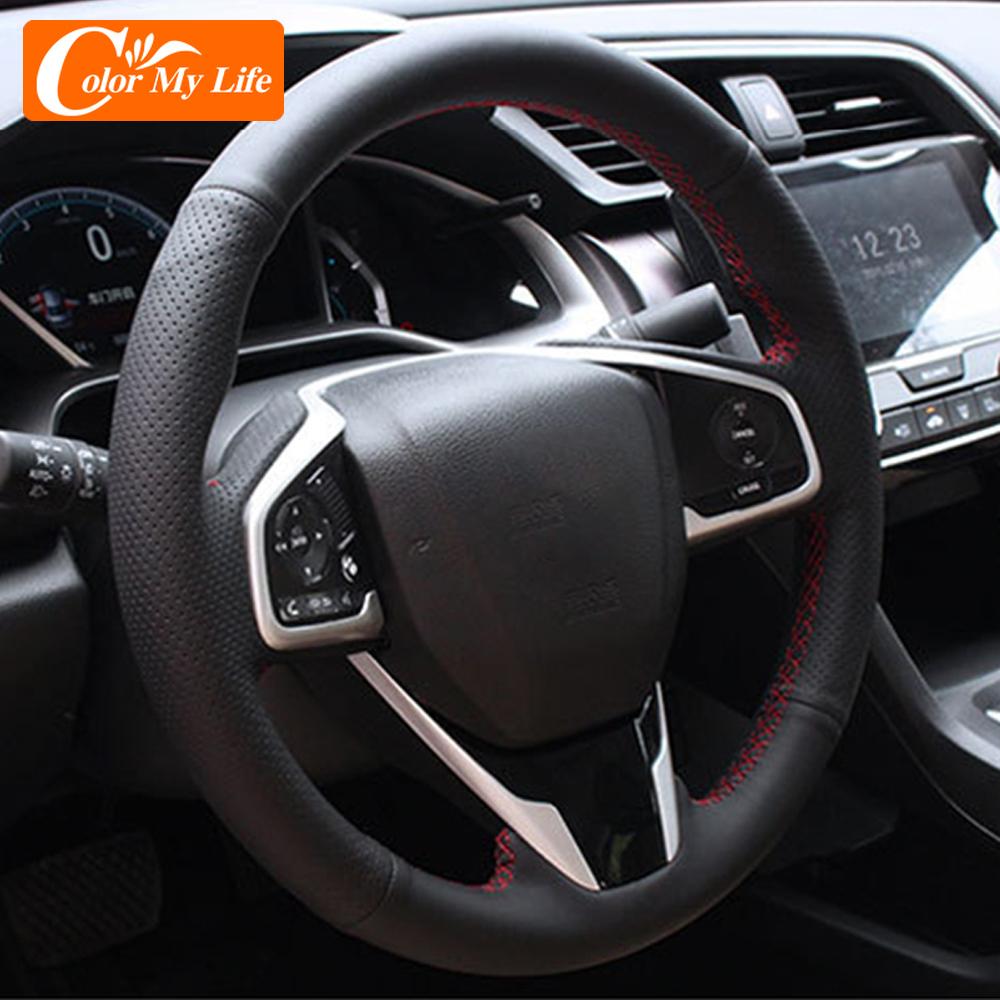 Micro Fiber Leather Car Steering Wheel Cover for Honda Civic X CRV HRV HR-V ACCORD 201 -  Steering