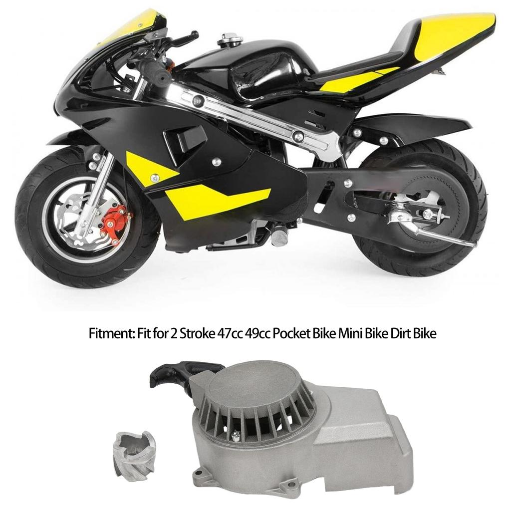 Pull Starter Start with Core Aluminum Alloy Fit for 2 Stroke 47cc 49cc Pocket Bike Mini Bike Dirt Bike
