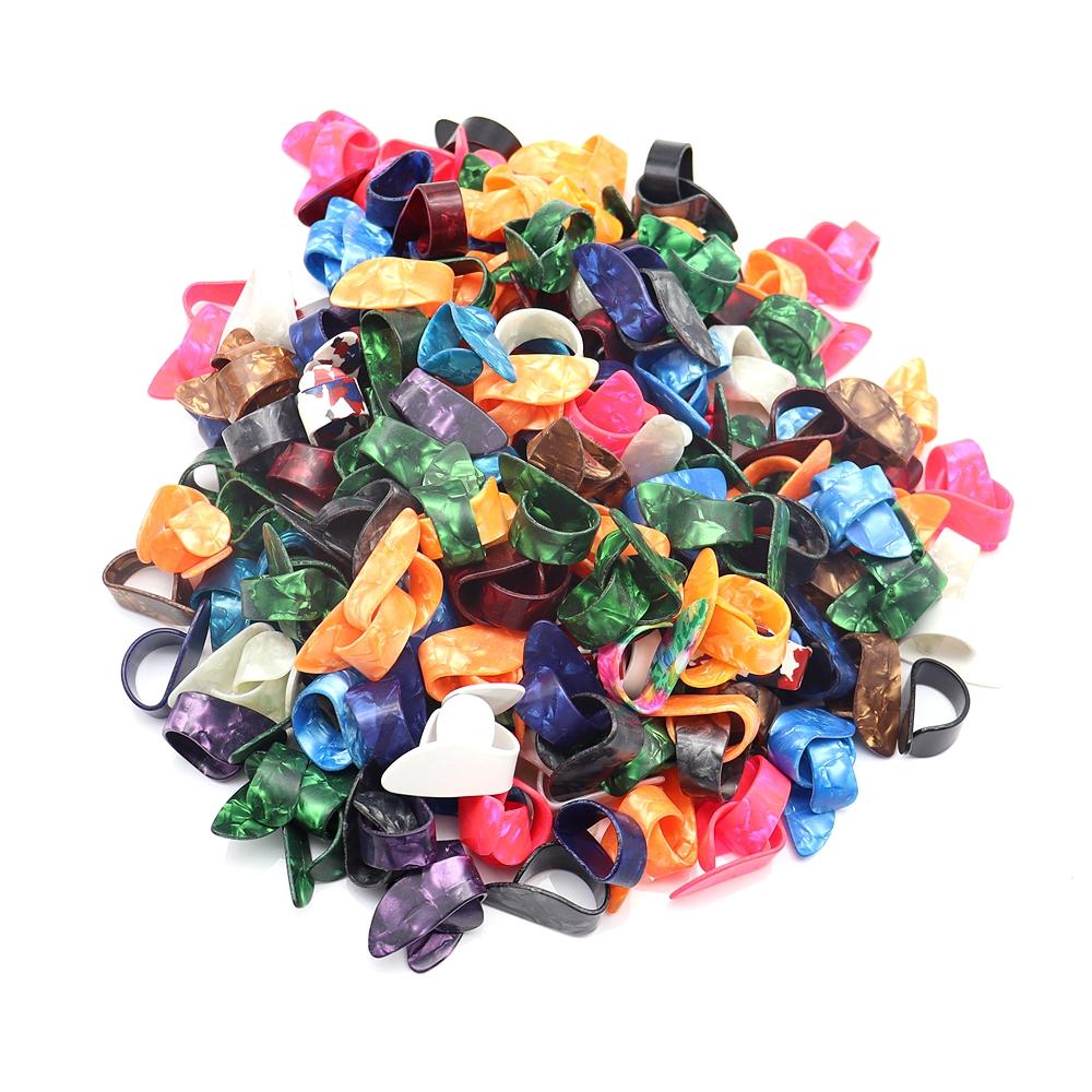 50Pcs100Pcs Celluloid Guitar Thumb Finger Picks Thumb Picks Finger Picks Flat Thumb Picks Color Random