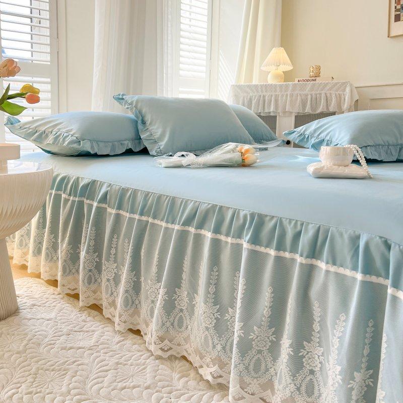 New Lace Jacquard Bed Skirt French 1.8M Mattress Cover Single Princess Style Lace Bedspread Thin Summer Dirt-Proof Cover