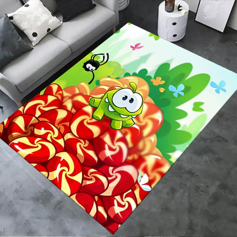 2025 Neuer Om Nom Stories Teppich für Wohnzimmer Schlafzimmer Zuhause Sofadekoration, Kinderspiel Rutschfeste Fußmatte100