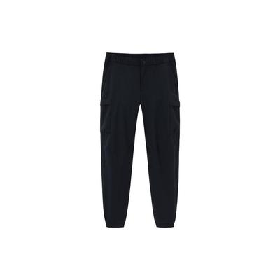Outdoor Series Solid Color Mid Waist Cuffed Fleece Cargo Pants Men Pants Basic-Black 152346501-2