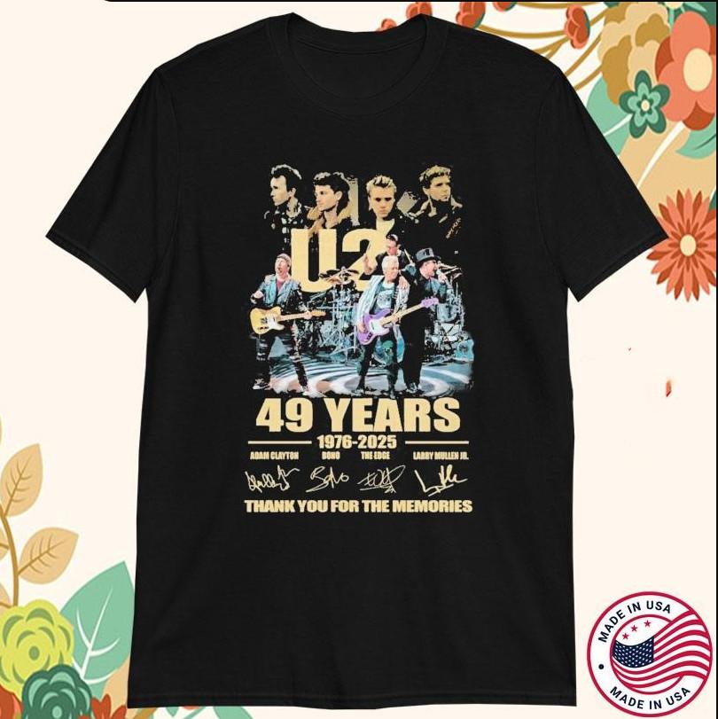 U2 Rock 49 Years 1976-2026 Thank You For The Memories T-shirt size S-5XL XL
