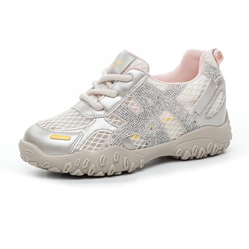 Fashion Women's White Sneakers 2025 Spring New Breathable Mesh Hollow Sports Shoes Outdoor Comfortable Fashion Non Slip Casual Shoes