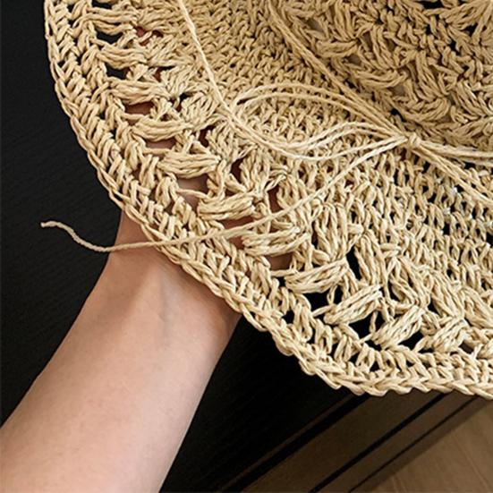 Dámský rybářský klobouk, Slaměný klobouk se širokou krempou, Skládací cestovní plážový klobouk, Přenosný letní ležérní klobouk s mašlí, Prodyšný plážový klobouk se síťovinou, Nastavitelný