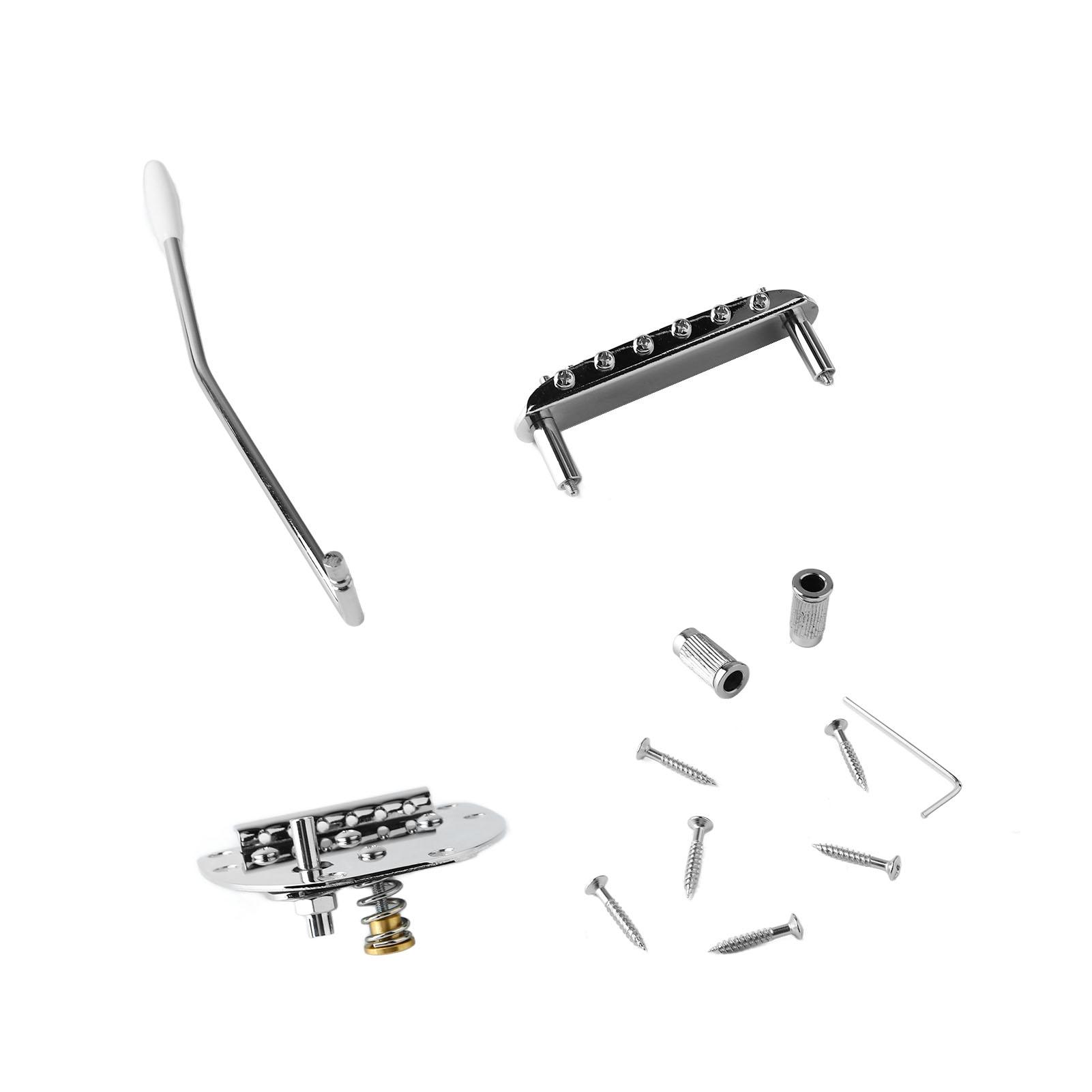 

Guitar Bridge Tailpiece Electric Jazz Metal Replacement Kit with Screw Accessories
