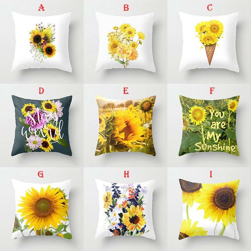 Premium Quality 18'' Summer Sunflower Pillow Case For Sofa And Car Cushion Decor