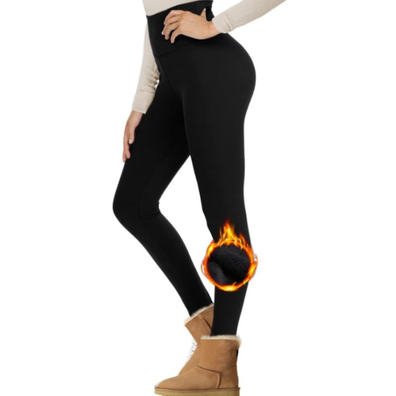 

Теплые и бархатные штаны для фитнеса и йоги, зимние колготки с высокой талией для живота, спортивные штаны, женская верхняя одежда, леггинсы XS чёрный