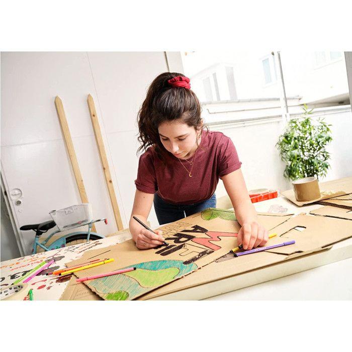 Feutre de coloriage - stabilo - pen 68 arty - étui de 65 - pointe ogive - encre à base d'eau