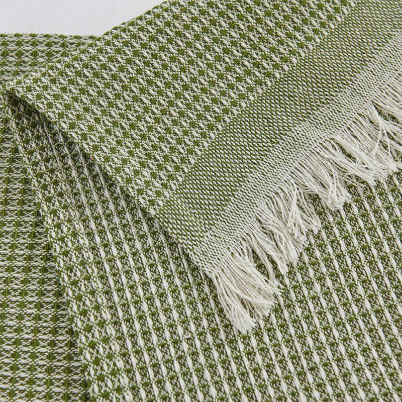 1pcs Width 48cm Extended Tassel Bed Flag Wedding Party Decorat Bed End Towel Pillowcase Hotel Home Bedroom Bedclothes Green Bed Runner Home Textiles