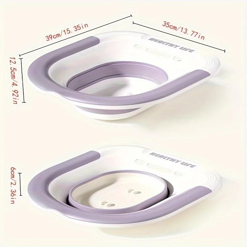 Folding Sitz Bath Basin No Squatting Gynecological Postpartum Nursing Bath Basin Home Pregnant Women's Buttocks Washing Basin