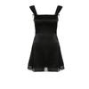 Sleeveless Black Goth Y2K Mini Dresses Two Layer Korean Fashion Square Collar Fairy Dress Kawaii A Line Birthday Dress for Women Robes