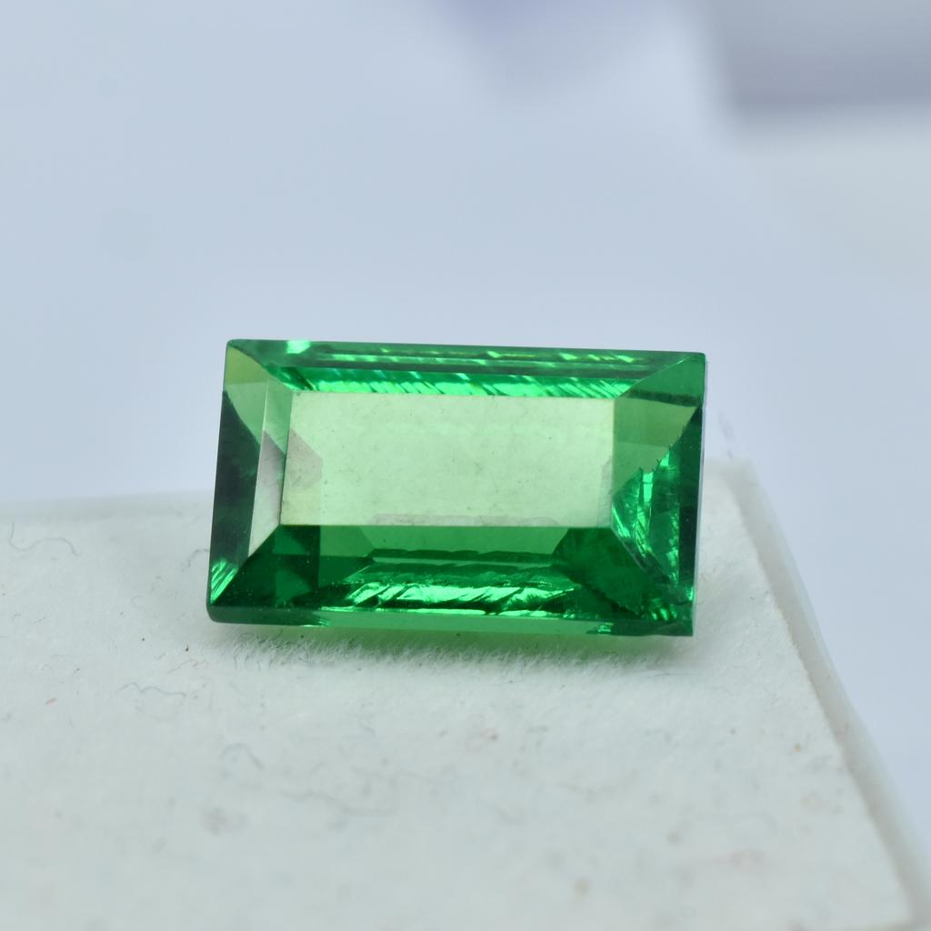 CERTIFIED Natural Tourmaline  Green Baguette Cut 8.9 Ct Ring Size Loose Gemstone H-813cc