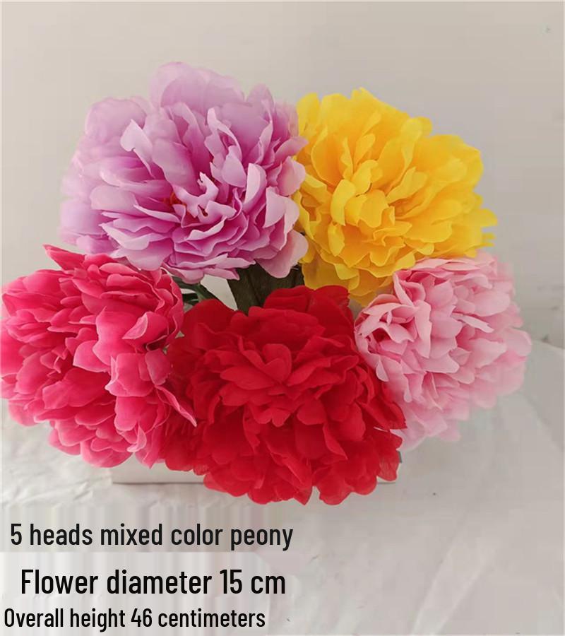 Pfingstrose Seidenblumenstrauß, 8 Köpfe - Künstliche Dekoration für Wohnzimmer & Hochzeit, Kostenloser Versand