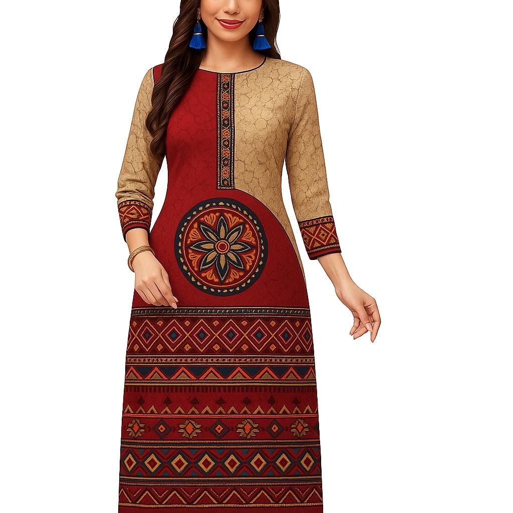 

Рекомендация модного дизайна круга! Дышащая курта с ретро этническими принтами птиц по всей поверхности. На рынке новая женская повседневная курта, удобная 5XL зелёный