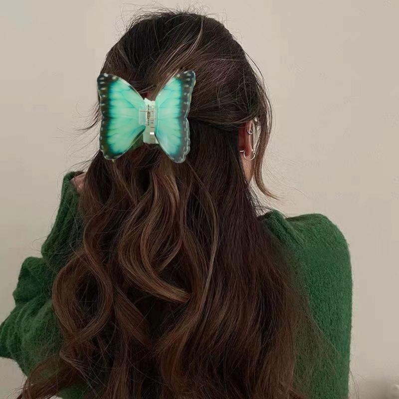 Acryl Schmetterling Haarspange Simulationsschmetterling Haarklammer Stilvolles Haaraccessoire Modischer Haargriff Geschenk für Mädchen