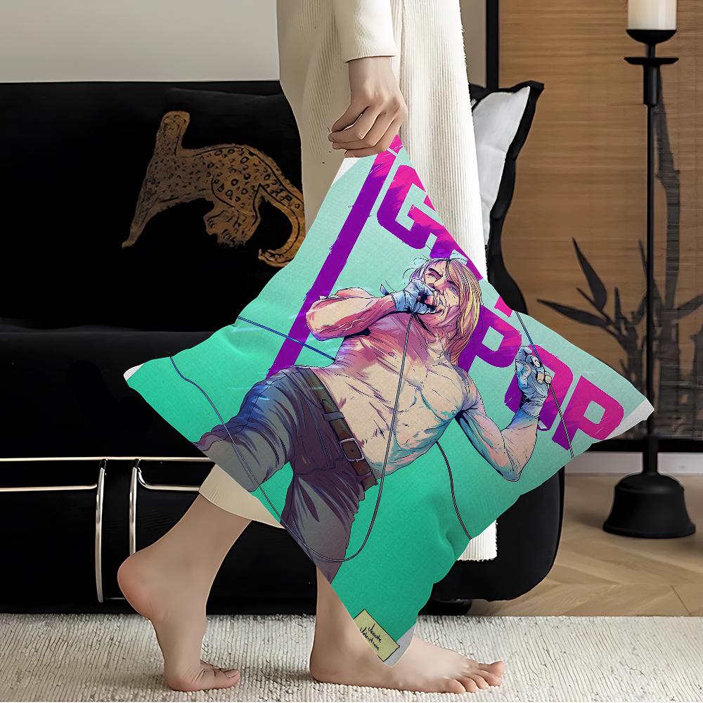 L-Iggy P-Pop Band Cushion Cover Pillow Cover Decor Pillowcase Printed Cushion Case for Couch