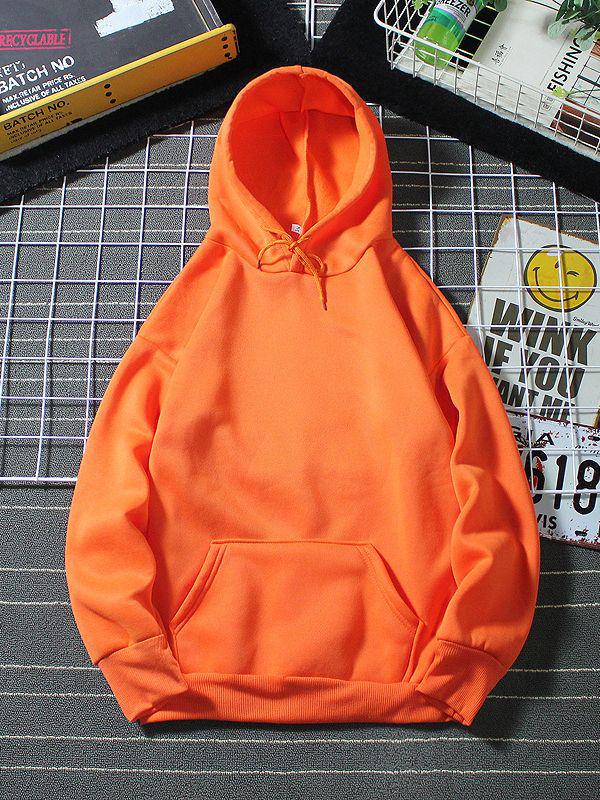 Women's European/American Style Casual Solid Color Plus Velvet Loose Hooded Sweatshirt for Autumn/Winter 2024