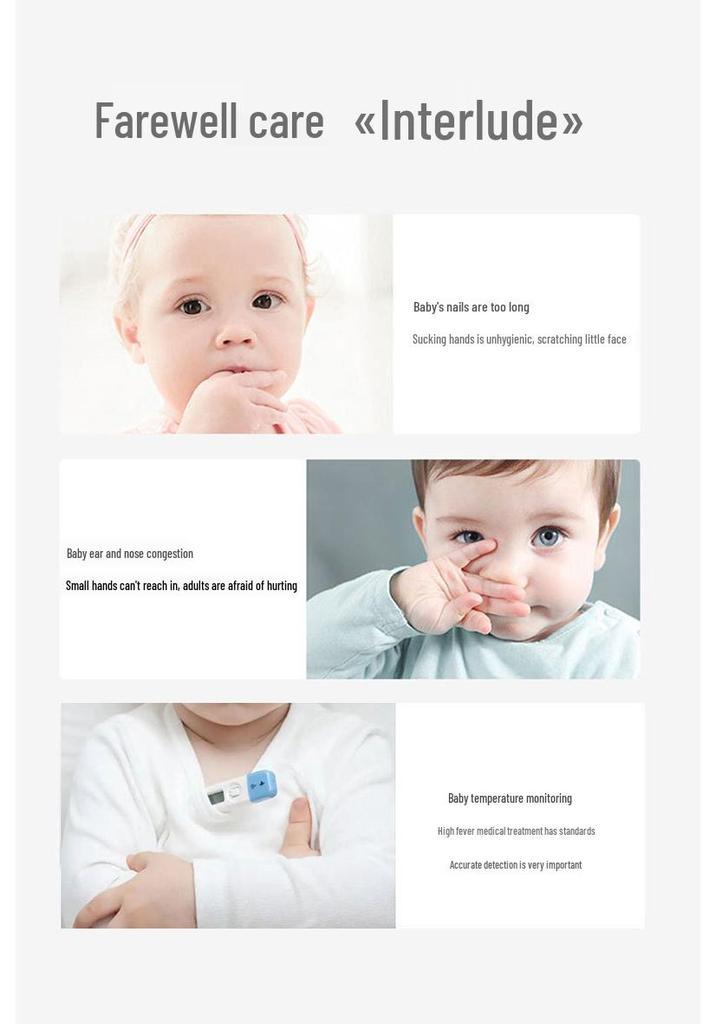 8-teiliges Baby-Nagelknipser-Set mit Kamm, Bürste, Nasensauger und EVA-Tasche
