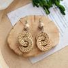 New summer bohemian retro vacation grass vine woven earrings femininity long island beach wooden earrings