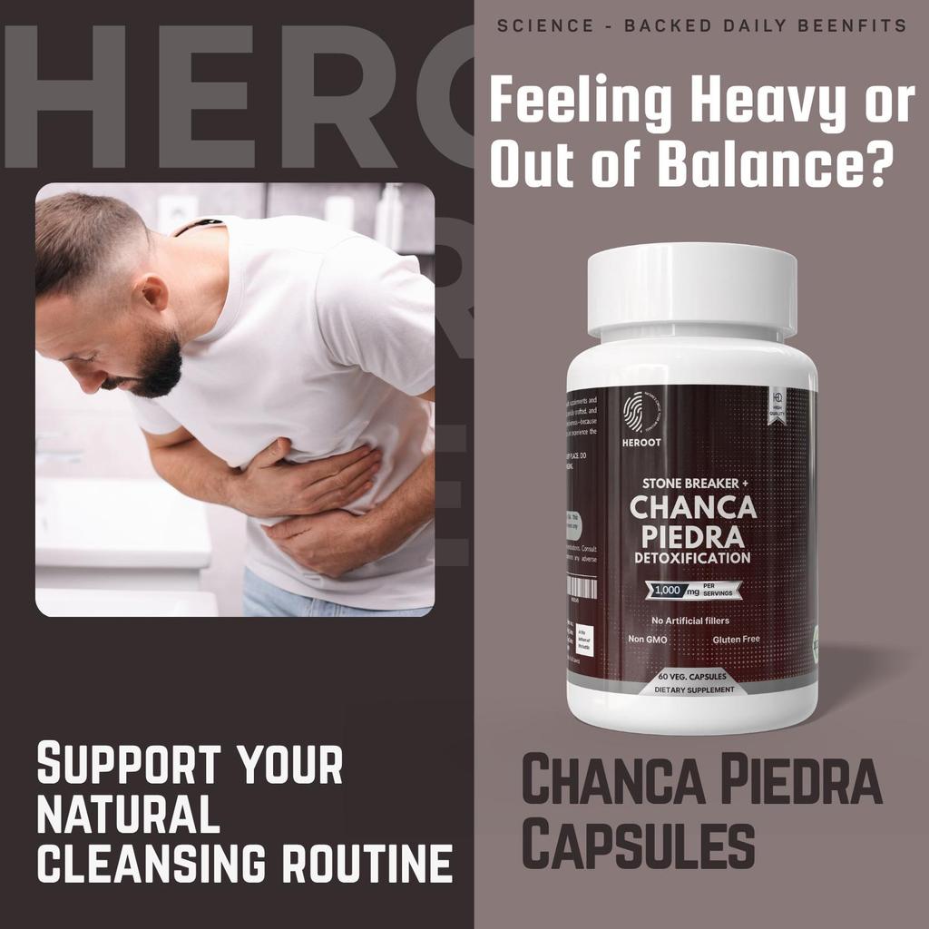 Heroot Chanca Piedra Capsules | Phyllanthus Niruri | 60 Capsules