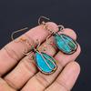 Tibetan Turquoise Earrings Gemstone Jewelry, 999 Copper Wire Wrapped Handmade Earrings, Latest Design Jewelry