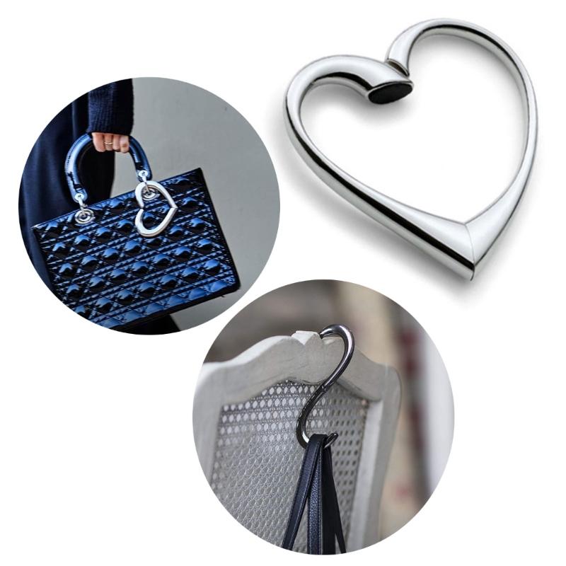 Zinc Alloy High-Grade Metal Heart-Shaped Bag Buckle Can Be Rotated Folding Handbag Hook Device Love Shaped Handbag Hook