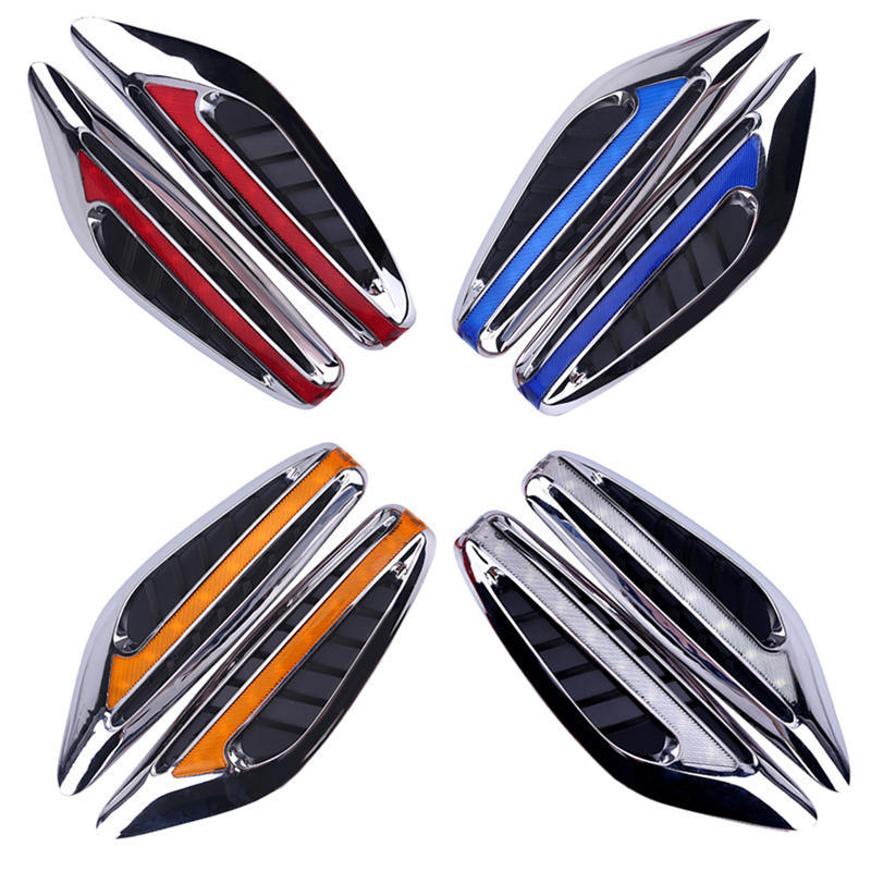 Pair(2Pieces) Universal Blade Steering Light Fender Side Marker Light Car Led Turn Signal Lamps Yellow Red Blue White