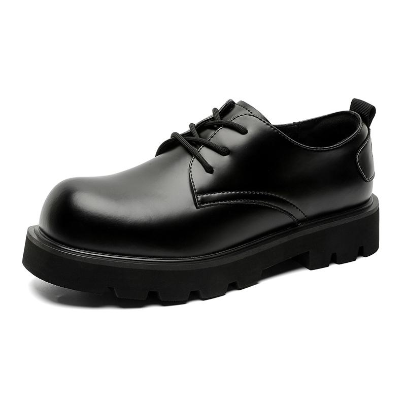 

Модная мужская кожаная обувь на толстой подошве Удобные и высококачественные стили Модная вечеринка и повседневный деловой офис Молодежный обувной тренд 38 чёрный