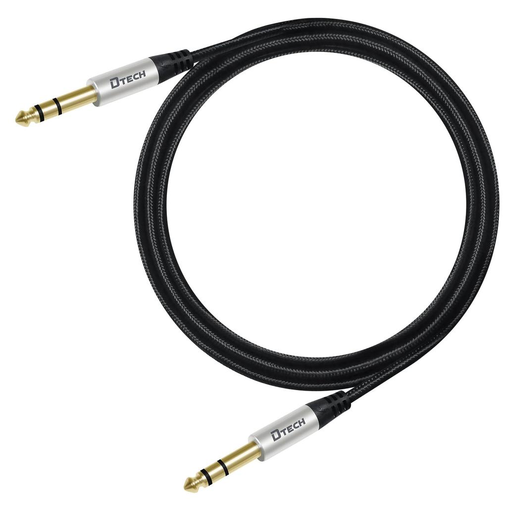 DTECH Audio Cable Guitar Cable Male To Male Nylon Jack Stereo Conversion Cable TRS Balanced Cable Musical Instrument Cable Compatible with Guitar Bass