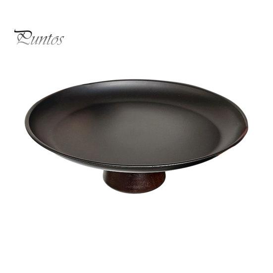 Simple Design Plate Stainless Steel Fruit for Kitchen Counter, Modern Pedestal Serving Smooth Edge Tray, Multi-use Dessert Platter Dining Table
