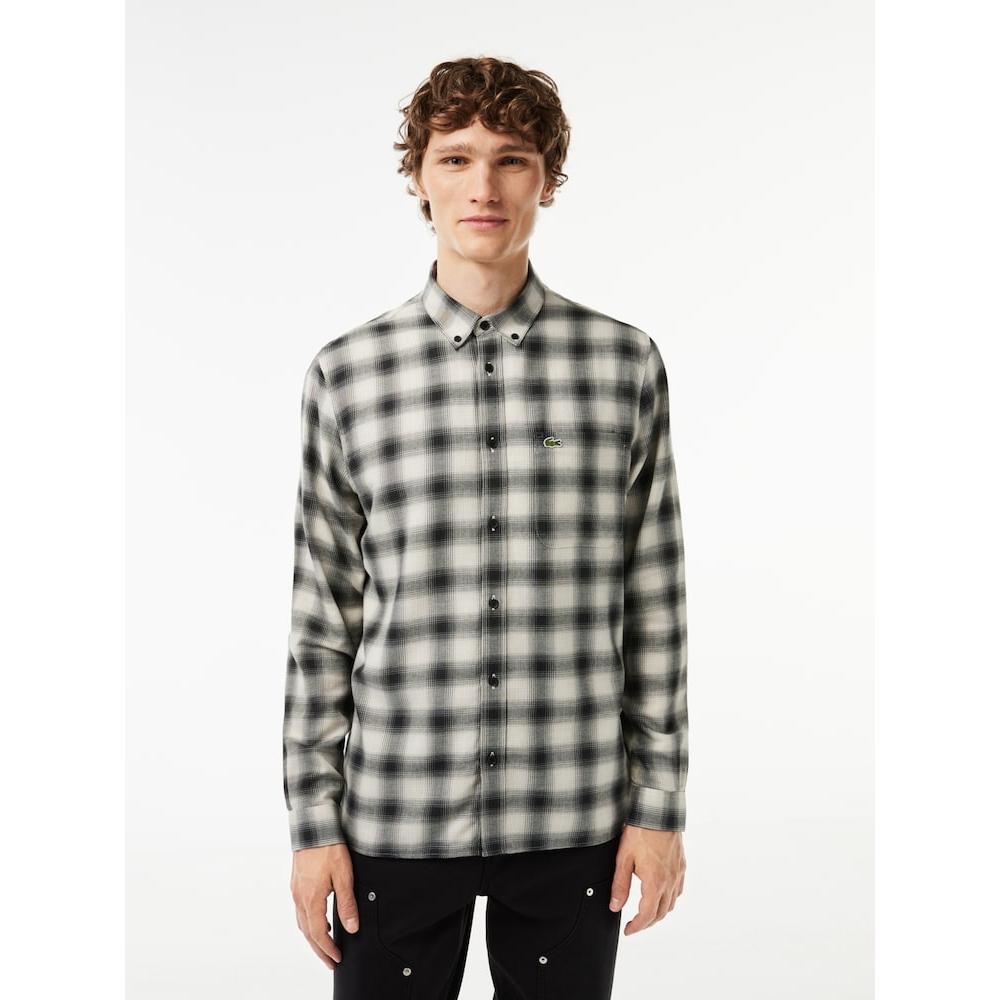 

LACOSTE Men s Wool Cotton Blend Flannel Shirt CH6347 53N KBR Q2NCH6347 53NKBR