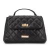 Quilted Bag with Flap and Black Textured Clasp Woman