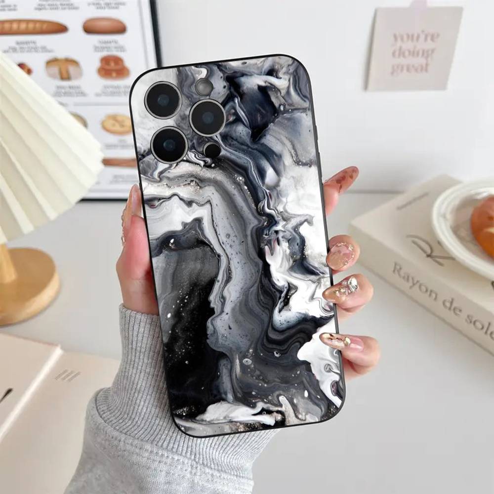 Marble Painting Phone Case Silicone Soft For IPhone 17 Air 16 15 14 13 12 11 Plus Pro Max Plus