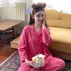 2025 Women's Cartoon Stripe Cotton Pajamas - Long Sleeve, Breathable, Comfy, Wear Outdoors