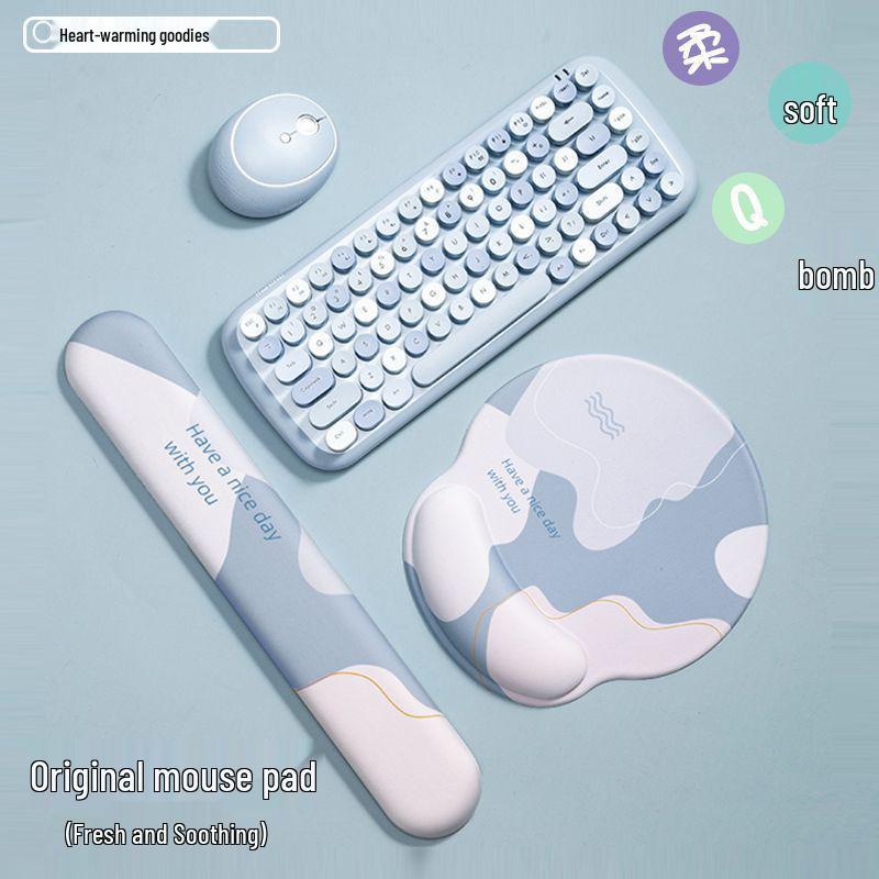 Extra Large Minimalist Memory Foam Mouse Pad with Pillow for Men and Women - Stain Resistant, Office & Gaming Hand Rest.
