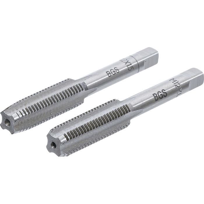 Tarauds et Filières - BGS - M12 x 1,5 - Acier à outils - 2 pièces