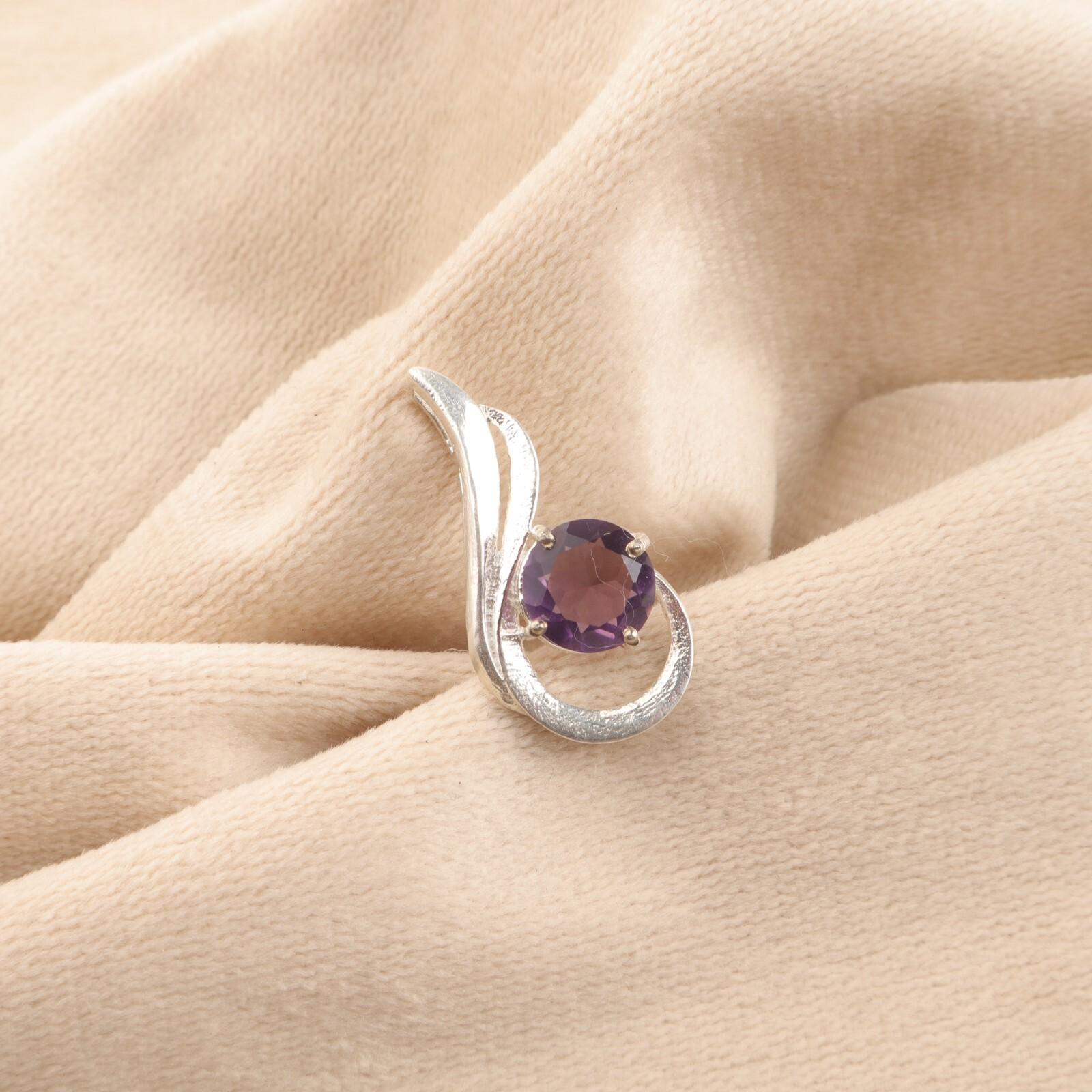 

Натуральный Аметист Драгоценный Камень 925 Стерлинговое Серебро Ювелирные Изделия Женский Серебряный Кулон 1 CP-24-8