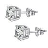 High-Quality Genuine Zircon Stud Earrings with S925 Silver Four-Prong Setting
