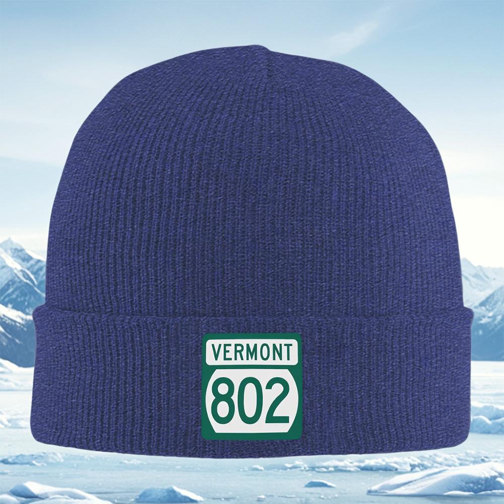

Vermont highway sign number route Men Women Unisex Knitted Hat Beanie Pullover Cap Winter Thermal Warm Christmas Outdoor Cycling