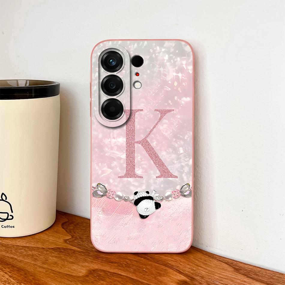 Phone Case For Tecno Camon 50 Pro Ultra 4G 5G Cute Panda Letters Style Soft Liquid Silicone Housing Camera Protection Funda