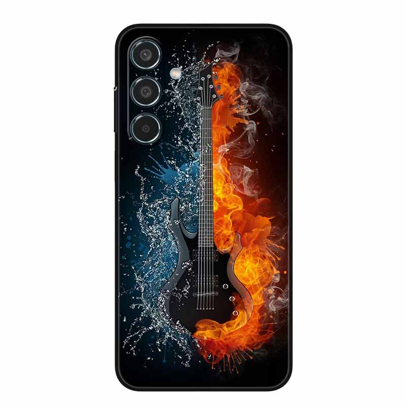 For Samsung Galaxy A55 5G Case Black TPU Silicone Soft Covers for SamsungA55 A 55 A15 A25 A35 5G Phone Shell A 15 4G Bumper Capa