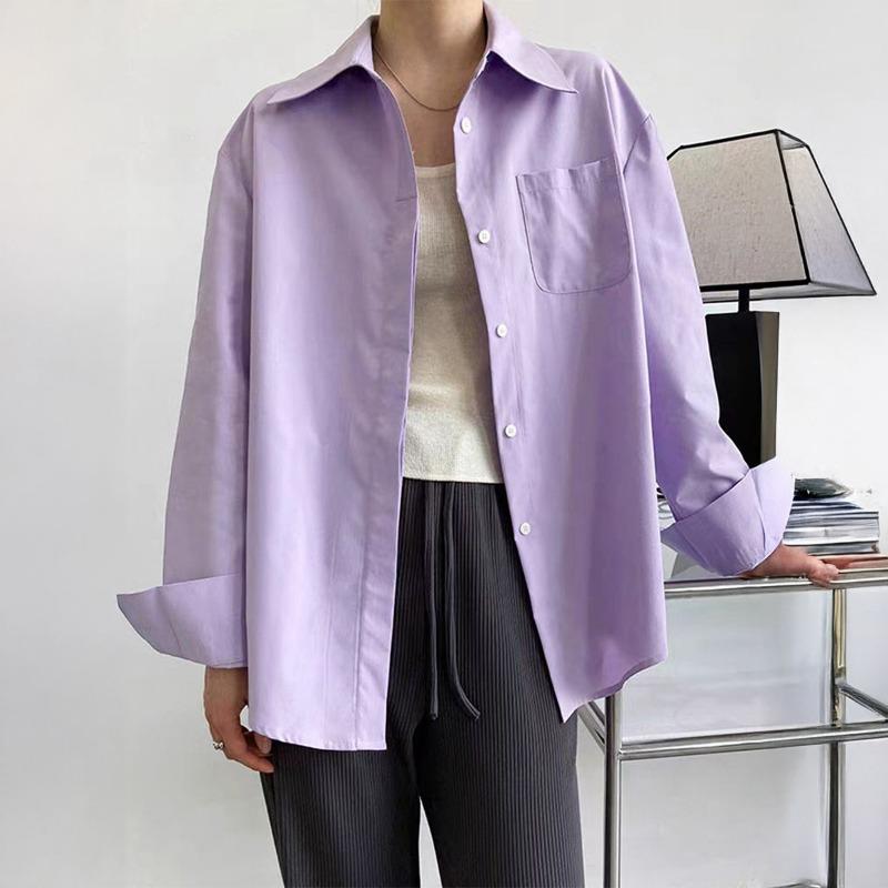 Casual Resort Button Solid Color Long-sleeved Shirt for Women 2025 AutumnWinter