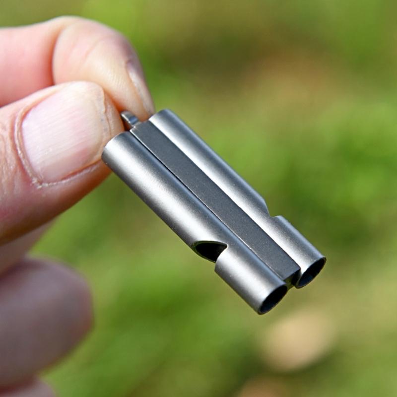 Titanium Survival Whistles Ultras Louds Outdoor Emergency Whistles Double Tube Whistles Outdoor Tool for Women Men
