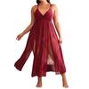 European & American Women's Sexy Lace Robe: Elegant Solid Color Spaghetti Strap Nightgown